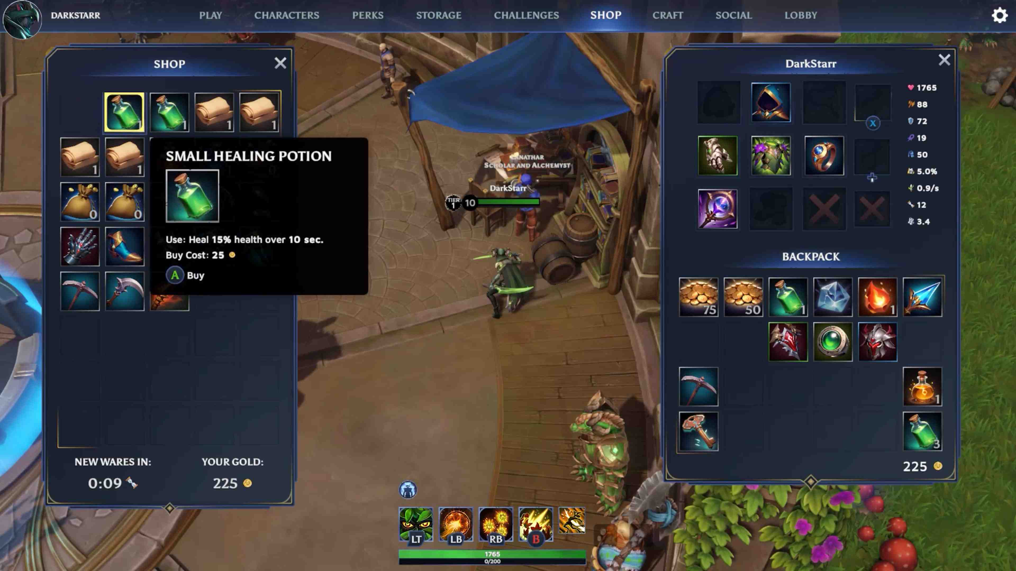 In game screenshot of the shop.
